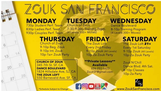 Weekly Schedule — Up to 7 Nights a Week